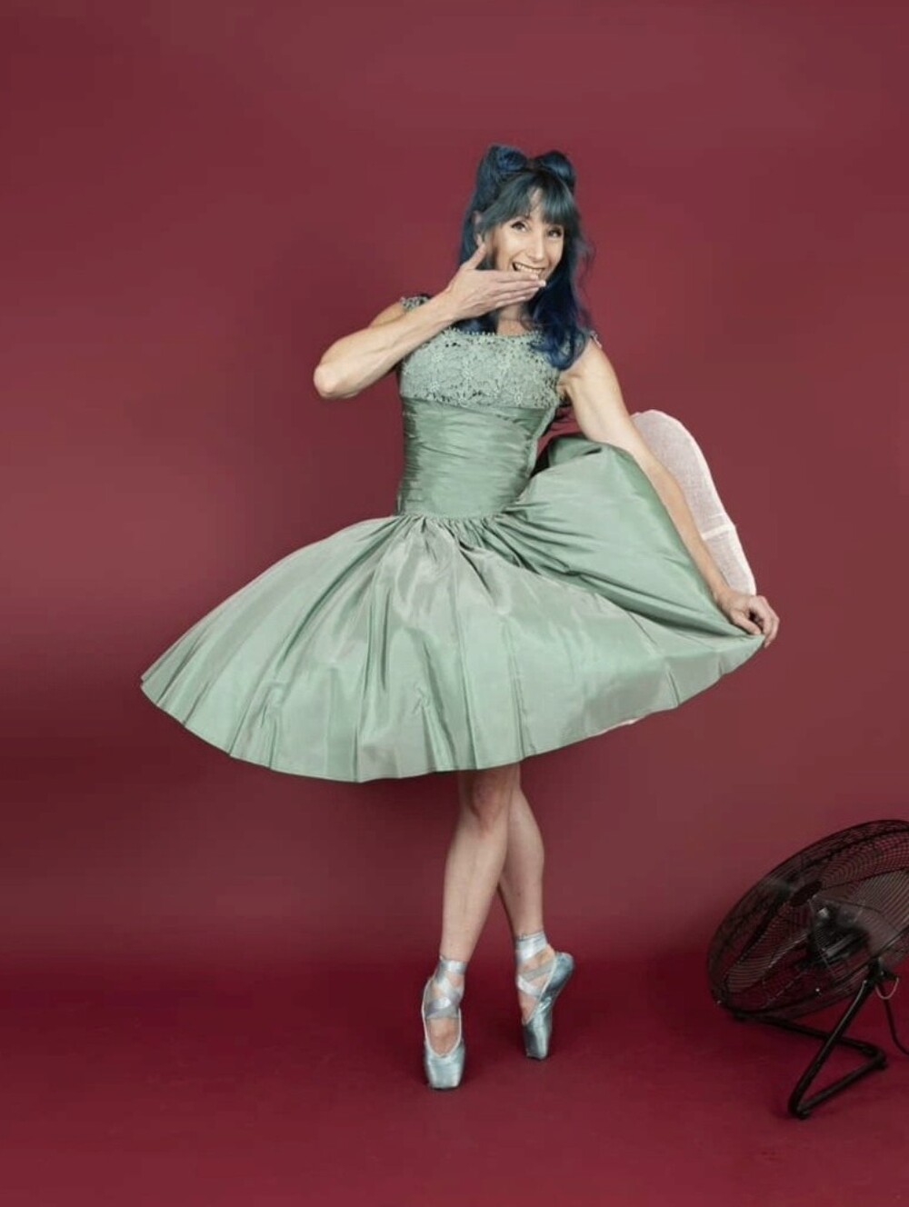 Vintage Mint Green Fit-and-Flare Cocktail Dress By Fred Perlburg